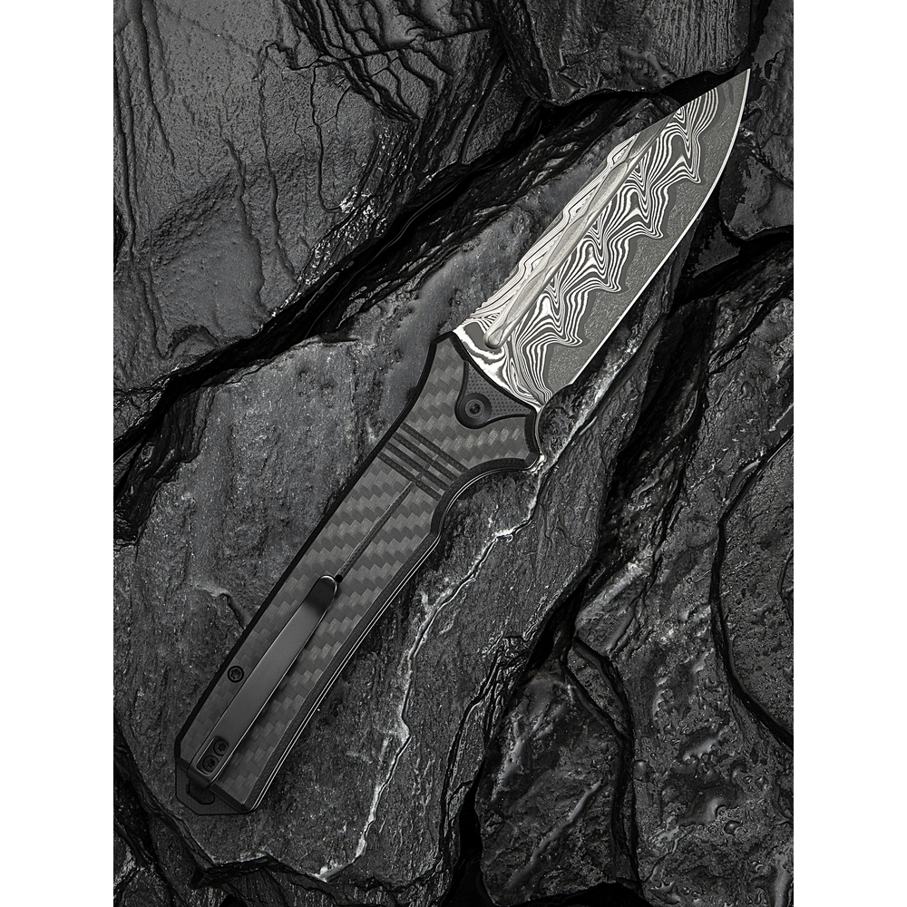 Нож складной туристический Civivi Neurohaptic, (9.5 см) Damascus / Carbon Fiber & G10